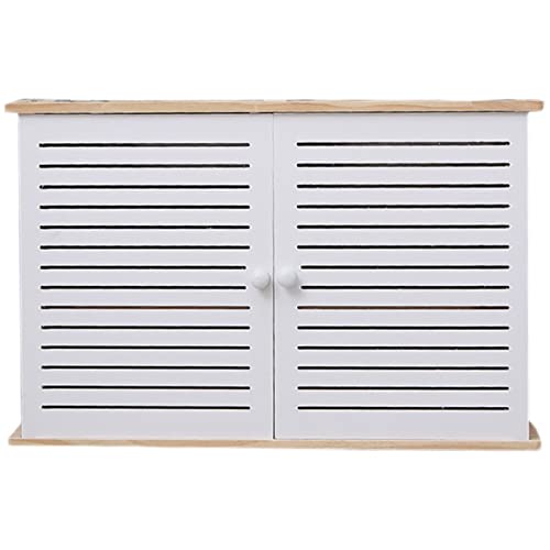 Router Aufbewahrungsbox Wandmontage WiFi Dekorative Halterung 2-lagiges Lagerregal für TV-Zubehör Kabelmanagementbox - Großes Wandbehang Schweberegal von Generisch