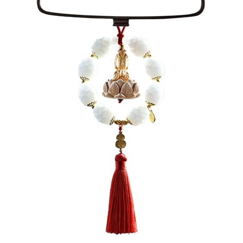 Rückspiegel Zubehör - Rückspiegel baumeln Zubehör - Glücksbringer Holzperlen Anhänger mit Buddha Statue Ornament für Männer Frauen Rückspiegel Zubehör - Rückspiegel baumeln Zubehör - Glücksbringer Holzperlen Anhänger mit Buddha Statue Ornament für Männer Frauen von Generisch