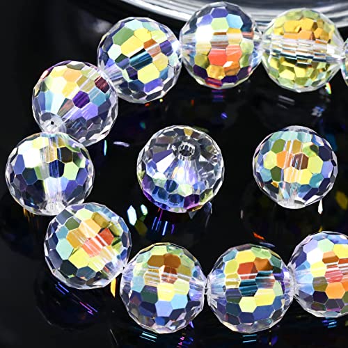 Runde AB-Kristallperlen, facettiertes Glas, Rondelle, Abstandshalter für Schmuckherstellung, Handwerk, Armband, Windspiele, Sonnenfänger, lose Edelsteine, 10 mm, 50 Stück Runde AB-Kristallperlen, facettiertes Glas, Rondelle, Abstandshalter für Schmuckherstellung, Handwerk, Armband, Windspiele, Sonnenfänger, lose Edelsteine, 10 mm, 50 Stück von Generisch
