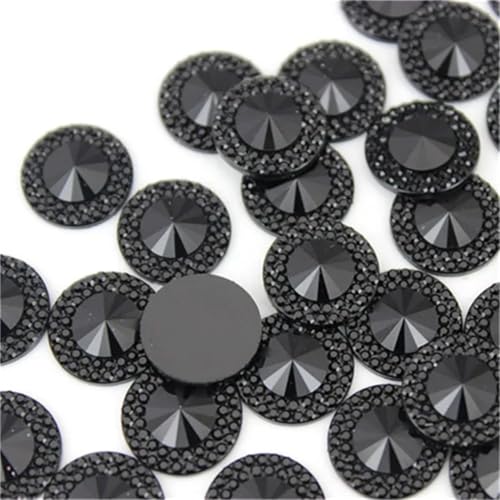 Runde Harz-Strasssteine, flache Rückseite, zum Aufkleben, Kleidung, Dekoration, Handwerk, Schuhe, Taschen, 12, 14, 16 mm, 200 Stück von Generisch
