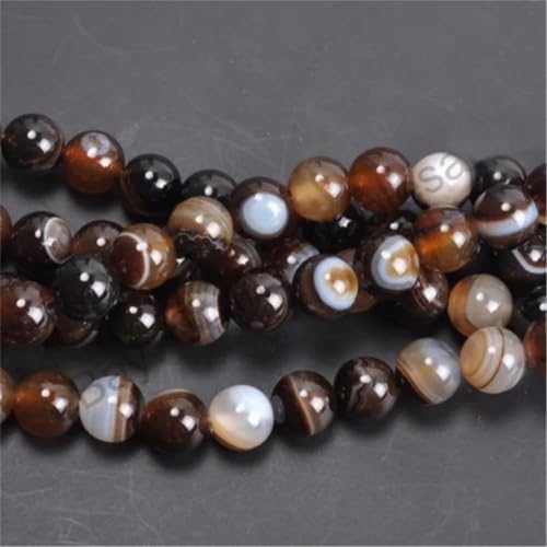 Runde Kaffee-Achat-Perlen, lose Perlen, Naturstein, Edelstein für DIY-Schmuckherstellung, 4/6/8/10 mm, 8 mm, 20 Stück Runde Kaffee-Achat-Perlen, lose Perlen, Naturstein, Edelstein für DIY-Schmuckherstellung, 4/6/8/10 mm, 8 mm, 20 Stück von Generisch