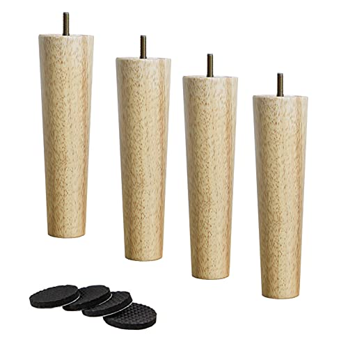 Runde Möbelbeine aus Holz, 4er-Set, Stützfüße für Fernsehschrankbeine, Sofabeine aus Massivholz, Schreibtischbeine, Bettbeine, Ersatzmöbelfüße, Couchtischbeine, Holzbeine mit M8-Schrauben und Gummipa Runde Möbelbeine aus Holz, 4er-Set, Stützfüße für Fernsehschrankbeine, Sofabeine aus Massivholz, Schreibtischbeine, Bettbeine, Ersatzmöbelfüße, Couchtischbeine, Holzbeine mit M8-Schrauben und Gummipa von Generisch