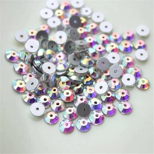 Runde Strass-Kristallperlen zum Aufnähen mit silberner Basis, Einzelloch für Hochzeitskleid, Kleidung, Kleidung, Schuhe, Basteln, 4 mm - 8 mm Runde Strass-Kristallperlen zum Aufnähen mit silberner Basis, Einzelloch für Hochzeitskleid, Kleidung, Kleidung, Schuhe, Basteln, 4 mm - 8 mm von Generisch