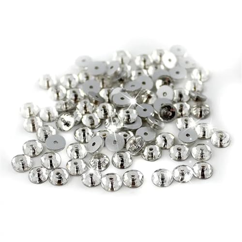 Runde Strass-Kristallperlen zum Aufnähen mit silberner Basis, Einzelloch für Hochzeitskleid, Kleidung, Kleidung, Schuhe, Basteln, 4 mm - 8 mm von Generisch