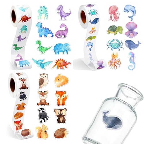Runde Tier Aufkleber – 1500 Stück Belohnungsaufkleber für Kinder, Tier Sticker Rolle mit Lustigen Cartoon Tiermotiven, Wasserfeste Selbstklebende Motivationsaufkleber für Schule Geburtstag Basteln Runde Tier Aufkleber – 1500 Stück Belohnungsaufkleber für Kinder, Tier Sticker Rolle mit Lustigen Cartoon Tiermotiven, Wasserfeste Selbstklebende Motivationsaufkleber für Schule Geburtstag Basteln von Generisch
