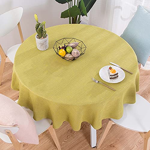 Runde Tischdecke, 260 cm, schmutzabweisend, Baumwoll-Leinen-Mischgewebe, einfarbig, waschbar, für Buffet, Partys, Urlaub, Esszimmer, perfekt für Veranstaltungen und Versammlungen Runde Tischdecke, 260 cm, schmutzabweisend, Baumwoll-Leinen-Mischgewebe, einfarbig, waschbar, für Buffet, Partys, Urlaub, Esszimmer, perfekt für Veranstaltungen und Versammlungen von Generisch