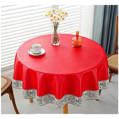 Runde Tischdecke, 360 cm, wasserdicht, PU, mit Rankenmuster, schmutzabweisend, für Hochzeiten, Veranstaltungen, Partys, elegante Heimdekoration, langlebig und leicht zu reinigen Runde Tischdecke, 360 cm, wasserdicht, PU, mit Rankenmuster, schmutzabweisend, für Hochzeiten, Veranstaltungen, Partys, elegante Heimdekoration, langlebig und leicht zu reinigen von Generisch