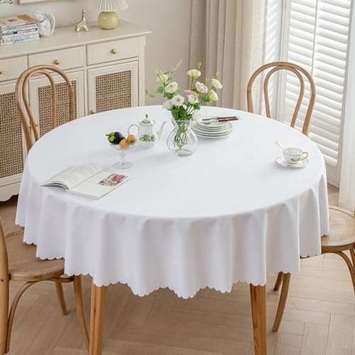 Runde Tischdecke aus Baumwollleinen, 130 cm, wasserabweisend, abwischbar, für Küche, Esszimmer, Picknicks, Partys im Freien, schmutzabweisend, pflegeleicht Runde Tischdecke aus Baumwollleinen, 130 cm, wasserabweisend, abwischbar, für Küche, Esszimmer, Picknicks, Partys im Freien, schmutzabweisend, pflegeleicht von Generisch