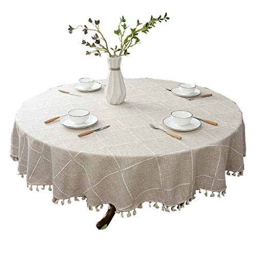 Runde Tischdecke aus dickem Baumwollleinen, 200 cm und 90 cm, elegante Wohnzimmer- und Hoteldekoration, Tischdecke für Esstischpartys und Veranstaltungen Runde Tischdecke aus dickem Baumwollleinen, 200 cm und 90 cm, elegante Wohnzimmer- und Hoteldekoration, Tischdecke für Esstischpartys und Veranstaltungen von Generisch