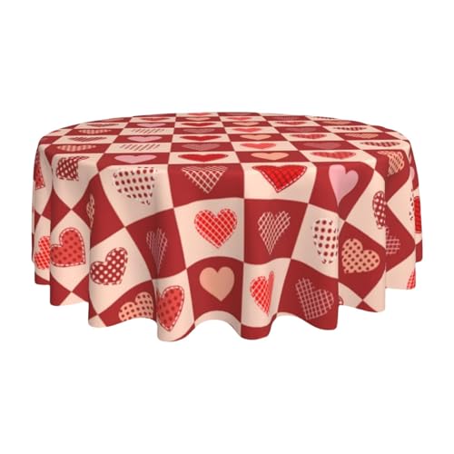 Runde Valentinstag-Tischdecke, 152,4 cm, Valentinstag-Tischdecke, waschbare Tischdecke für Bankett, Picknick-Tischdecke, runde Tischdecke für Di von Generisch