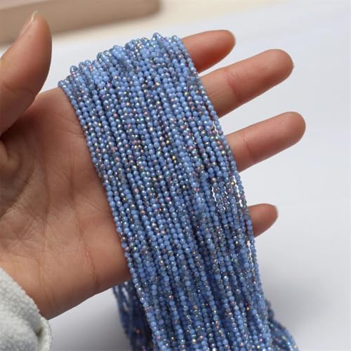 Runde facettierte Glasperlen mit Naturstein, 2 mm, für DIY-Schmuckherstellung, Halskette und Armband-Zubehör Runde facettierte Glasperlen mit Naturstein, 2 mm, für DIY-Schmuckherstellung, Halskette und Armband-Zubehör von Generisch