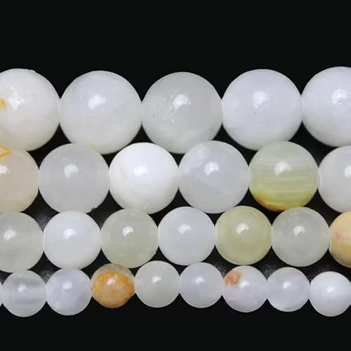 Runde lose Perlen, natürliche Edelstein-Kristallperlen zur Schmuckherstellung, 38,1 cm, afghanischer Chalcedon, 6 mm, U10-SA362 von Generisch