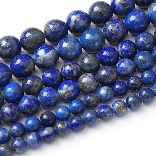 Runde lose Perlen, natürliche Edelstein-Kristallperlen zur Schmuckherstellung, 38,1 cm (Lapis-Steinperlen, 6 mm), U10-SA374 von Generisch