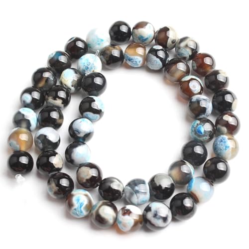 Runde lose Perlen aus Naturstein, blaue Achate, für Schmuckherstellung, 38,1 cm, 6/8/10 mm, DIY-Armbänder, Halsketten, 13 mm, 10 mm, 36 Stück Runde lose Perlen aus Naturstein, blaue Achate, für Schmuckherstellung, 38,1 cm, 6/8/10 mm, DIY-Armbänder, Halsketten, 13 mm, 10 mm, 36 Stück von Generisch
