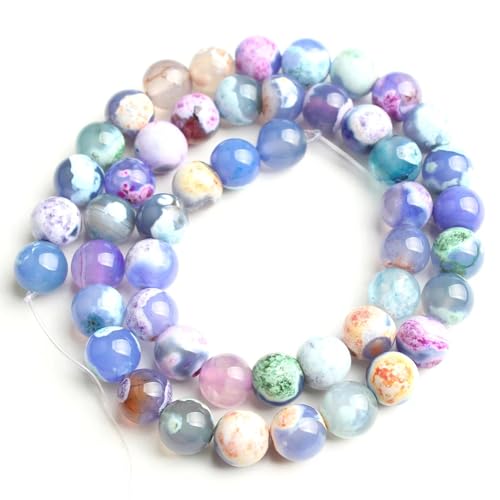 Runde lose Perlen aus Naturstein, blaue Achate, für Schmuckherstellung, 38,1 cm, 6/8/10 mm, DIY-Armbänder, Halsketten, 24 x 10 mm, 36 Stück Runde lose Perlen aus Naturstein, blaue Achate, für Schmuckherstellung, 38,1 cm, 6/8/10 mm, DIY-Armbänder, Halsketten, 24 x 10 mm, 36 Stück von Generisch
