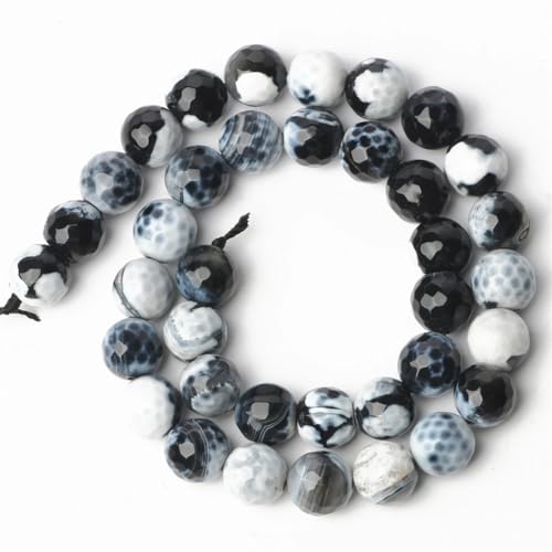 Runde lose Perlen aus Naturstein, blaue Achate, für Schmuckherstellung, 38,1 cm, 6/8/10 mm, DIY-Armbänder, Halsketten, 34, 8 mm, 46 Stück Runde lose Perlen aus Naturstein, blaue Achate, für Schmuckherstellung, 38,1 cm, 6/8/10 mm, DIY-Armbänder, Halsketten, 34, 8 mm, 46 Stück von Generisch