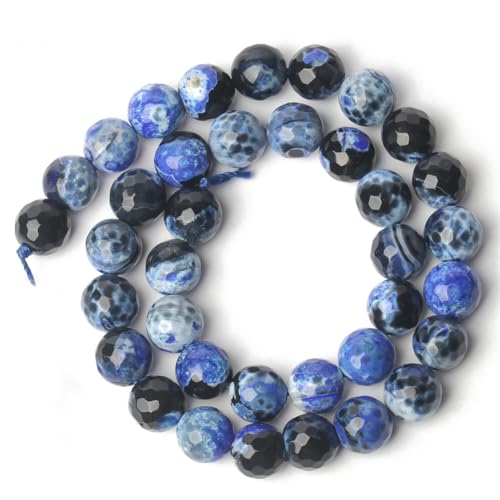 Runde lose Perlen aus Naturstein, blaue Achate, für Schmuckherstellung, 38,1 cm, 6/8/10 mm, DIY-Armbänder, Halsketten, 41, 6 mm, 61 Stück Runde lose Perlen aus Naturstein, blaue Achate, für Schmuckherstellung, 38,1 cm, 6/8/10 mm, DIY-Armbänder, Halsketten, 41, 6 mm, 61 Stück von Generisch