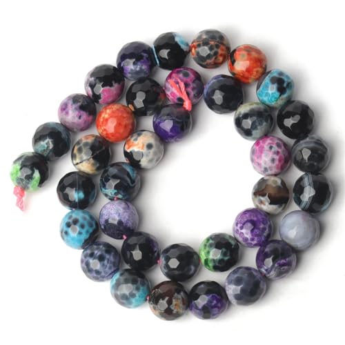 Runde lose Perlen aus Naturstein, blaue Achate, für Schmuckherstellung, 38,1 cm, 6/8/10 mm, DIY-Armbänder, Halsketten, 43 mm, 10 mm, 36 Stück Runde lose Perlen aus Naturstein, blaue Achate, für Schmuckherstellung, 38,1 cm, 6/8/10 mm, DIY-Armbänder, Halsketten, 43 mm, 10 mm, 36 Stück von Generisch