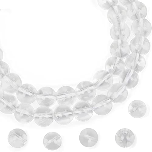 Runde lose Perlen aus natürlichem Edelstein, 38,1 cm, für Armbänder, Halsketten, Ohrringe, Schmuckherstellung, Basteln, DIY, 3 Stück (8 mm, klarer Quarz) von Generisch