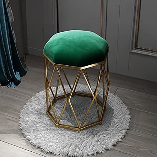Runder Make-up-Hocker aus Samt mit Metallbeinen, Anti-Rutsch-Pad, leicht, luxuriöses Design, stilvolles Grün, perfekt für Schönheitsräume und Heimdekoration Runder Make-up-Hocker aus Samt mit Metallbeinen, Anti-Rutsch-Pad, leicht, luxuriöses Design, stilvolles Grün, perfekt für Schönheitsräume und Heimdekoration von Generisch
