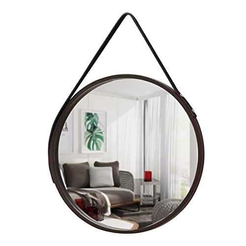 Runder Wandspiegel – Lederband – stilvolles nordisches Design für Badezimmer, Schlafzimmer, Eingangsdekoration – Kreis-Hängespiegel für Ankleidezimmer Runder Wandspiegel – Lederband – stilvolles nordisches Design für Badezimmer, Schlafzimmer, Eingangsdekoration – Kreis-Hängespiegel für Ankleidezimmer von Generisch