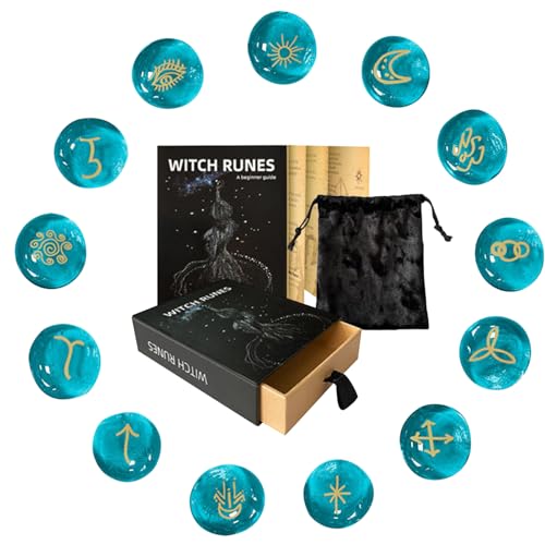 Runenset Für Anfänger | Altar Orakelsteine,Mit Tasche Und Handbuch Für Rituale Dekoration Männer Und Frauen Runenset Für Anfänger | Altar Orakelsteine,Mit Tasche Und Handbuch Für Rituale Dekoration Männer Und Frauen von Generisch