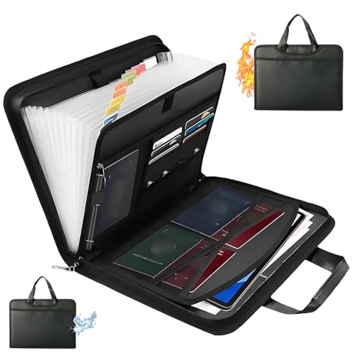 Rushclick Aktenordner, A4-Aktenordner mit großer Kapazität, Mappen Ordnersystem Document Folder mit Griff und Etiketten für Schul- und Bürobedarf (1 pcs) von Generisch