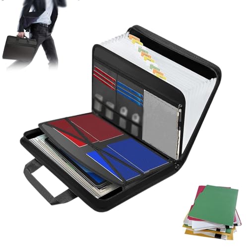 Rushclick Expandierbare Aktenordner, großvolumige A4-Aktenordner, feuerfest und wasserdicht, mit farbigen Registerkarten und Griff, für Zuhause, Büro und Reisen. Rushclick Expandierbare Aktenordner, großvolumige A4-Aktenordner, feuerfest und wasserdicht, mit farbigen Registerkarten und Griff, für Zuhause, Büro und Reisen. von Generisch