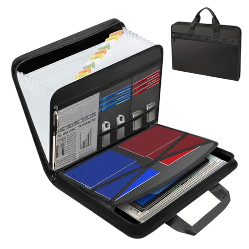 Rushclick File Folder,Rushclick Fireproof Expanding File Folder, Important Document Organizer,13pocket Large Capacity A4 Fireproof File Folders with Handle (1pcs) von Generisch