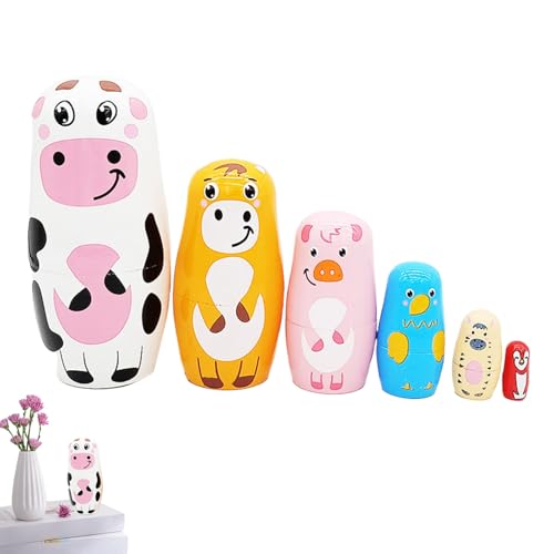 Russische Nesting Dolls | Holzig 6 Schichten Kuh Russische Puppe,Wohndekoration Für Feiertage, Partyzubehör, Studentenwohnheim, Auto, Schule, Büroräume, Geburtstagsfeier Und Russische Nesting Dolls | Holzig 6 Schichten Kuh Russische Puppe,Wohndekoration Für Feiertage, Partyzubehör, Studentenwohnheim, Auto, Schule, Büroräume, Geburtstagsfeier Und von Generisch