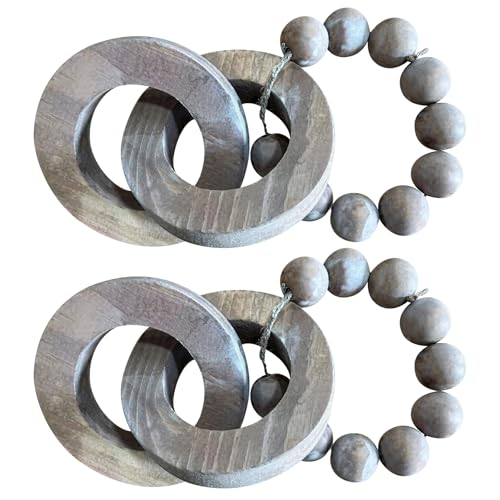 Rustikales Holzkettenglieder-Dekor-Set, gealterte Holzperlen und Knoten für Zuhause, Restaurant, Café, Tafelaufsätze, unverwechselbares Geschenk zum Einzug, 2 Stück Rustikales Holzkettenglieder-Dekor-Set, gealterte Holzperlen und Knoten für Zuhause, Restaurant, Café, Tafelaufsätze, unverwechselbares Geschenk zum Einzug, 2 Stück von Generisch