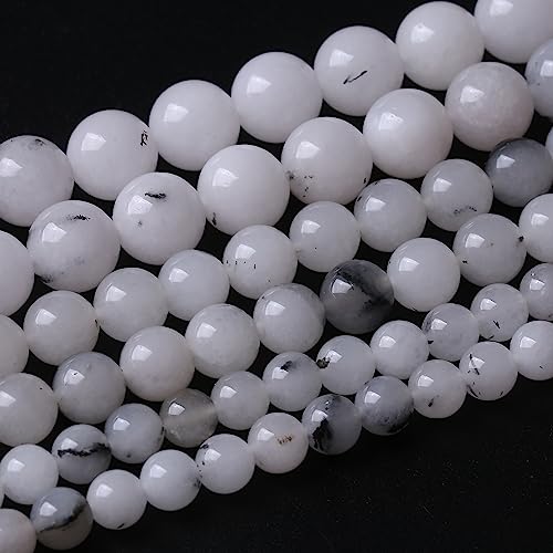 Rutilquarz-Perlen, 8 mm, Schwarz, 48 Stück, Energieheilung für DIY-Schmuck, Armbänder, Halsketten, 38 cm von Generisch