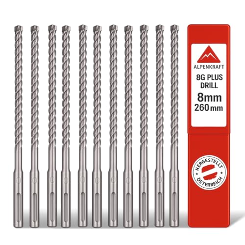 SDS Plus Bohrer Set: Betonbohrer Kreuzschneide | Größen Ø 6, 8, 10 mm | Länge 110–260 mm | Hartmetall-Spitze für Beton, Stein & Mauerwerk SDS Plus Bohrer Set: Betonbohrer Kreuzschneide | Größen Ø 6, 8, 10 mm | Länge 110–260 mm | Hartmetall-Spitze für Beton, Stein & Mauerwerk von Generisch