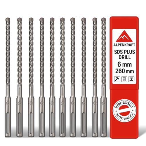 SDS Plus Bohrer Set: Betonbohrer Kreuzschneide | Größen Ø 6, 8, 10 mm | Länge 110–260 mm | Hartmetall-Spitze für Beton, Stein & Mauerwerk SDS Plus Bohrer Set: Betonbohrer Kreuzschneide | Größen Ø 6, 8, 10 mm | Länge 110–260 mm | Hartmetall-Spitze für Beton, Stein & Mauerwerk von Generisch