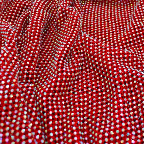 SS10 Roter Strass-Netzstoff, elastisches Glas-Kristall-Band, gestrickte Strass-Applikation für selbstgemachte Kleidung, Kleider und Taschenverzierungen von Generisch