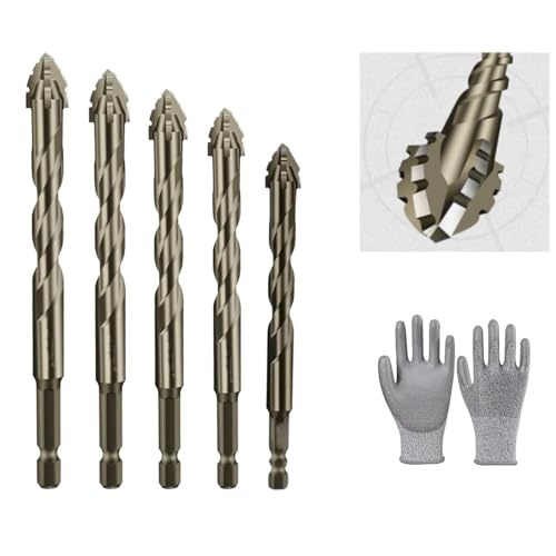 Sägezahnbohrer, Neuer 4 Schneidiger Sägezahn-Exzenterbohrer, Vierschneidiger Sägezahn-Exzenterbohrer, Power Bit Bohrer, Multifunktionsbohrer Für Glas & Metall (5+6+8+10+12) von Generisch
