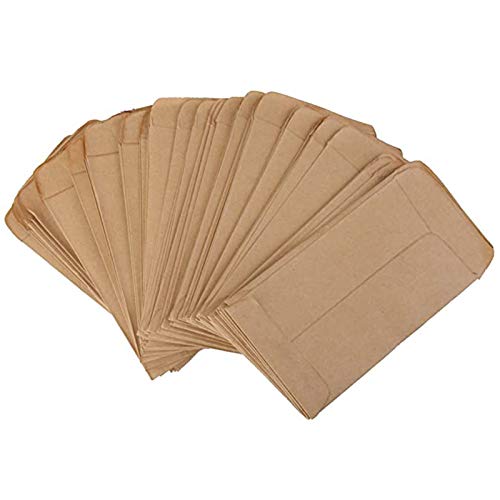 Samentütchen, 100 Stück Papiertüten, 6x10cm Saatgut Aufbewahrung, Kraftpapier Tüten zum Befüllen Verpackungstüten Umschläge Geschenktüten Bonbons Süßigkeiten (Yellow, One Size) von Generisch