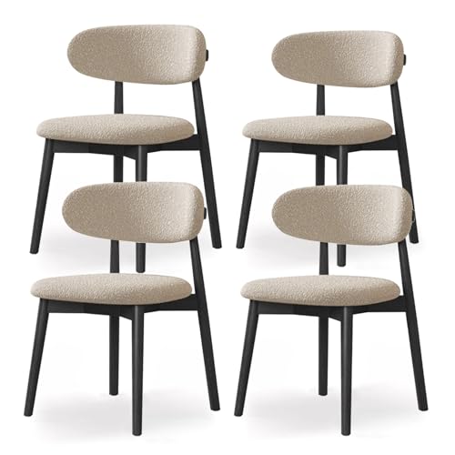 Samt-Esszimmerstuhl-Set mit gewölbter Rückenlehne, strapazierfähiger Plüschstoff, unterstützt 113,4 kg, perfekt für Küche und Restaurant, elegantes Design für moderne Innenräume von Generisch
