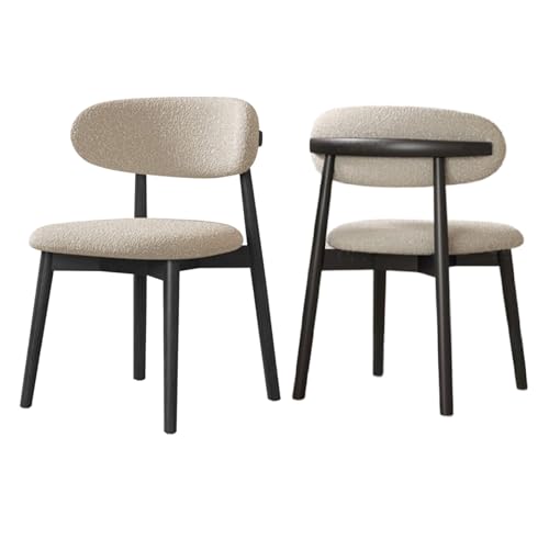 Samt-Esszimmerstuhl-Set mit gewölbter Rückenlehne, strapazierfähiger Plüschstoff, unterstützt 113 kg, perfekt für Küche und Restaurant, elegante Heimdekoration von Generisch