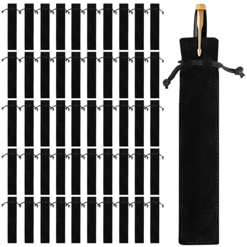 Samt-Stifthüllen mit Kordelzug, 3,6 x 17,5 cm, ideal für Schreibwaren, Schmuck und mehr, 50 Stück Samt-Stifthüllen mit Kordelzug, 3,6 x 17,5 cm, ideal für Schreibwaren, Schmuck und mehr, 50 Stück von Generisch