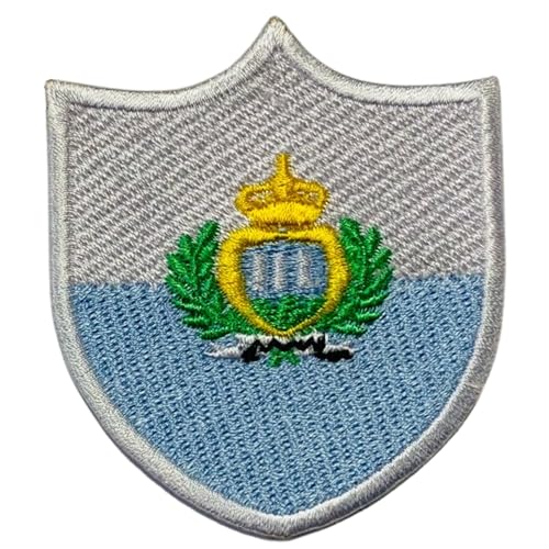 San Marino bestickter Schildflaggen-Aufnäher zum Aufbügeln oder Aufnähen, Nationalsymbol, Militär-Patch für Kleidung, Rucksäcke, Mützen San Marino bestickter Schildflaggen-Aufnäher zum Aufbügeln oder Aufnähen, Nationalsymbol, Militär-Patch für Kleidung, Rucksäcke, Mützen von Generisch