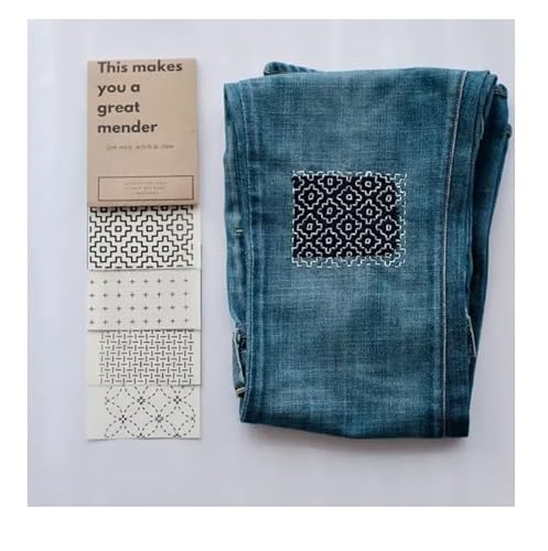 Sashiko wasserlösliche Stickmuster, Sashiko-Muster, Klebestift, abwaschbarer Stick-Stabilisator, Stickübertragungsmuster, Sashiko-Vorlage für Stickanfänger, Liebhaber (B) von Generisch