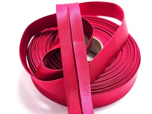 Satin- Schrägband vorgefalzt 40/20mm dunkelpink 10m von Generisch