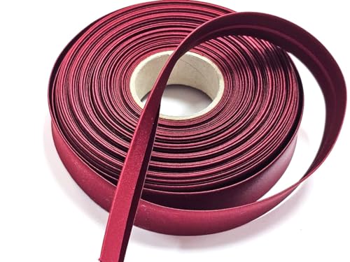 Satin- Schrägband vorgefalzt 40/20mm weinrot 10m von Generisch