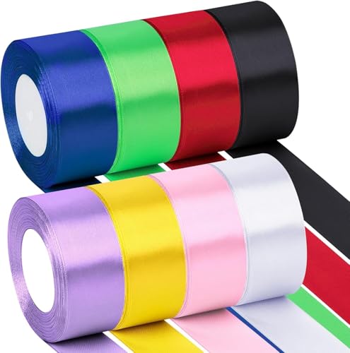 Satinband, 200 m, einseitiges Band für Geschenkverpackungen, Hochzeitsdekorationen, handgefertigte Schleifen, Blumensträuße und Bastelarbeiten (verschiedene Farben) von Generisch