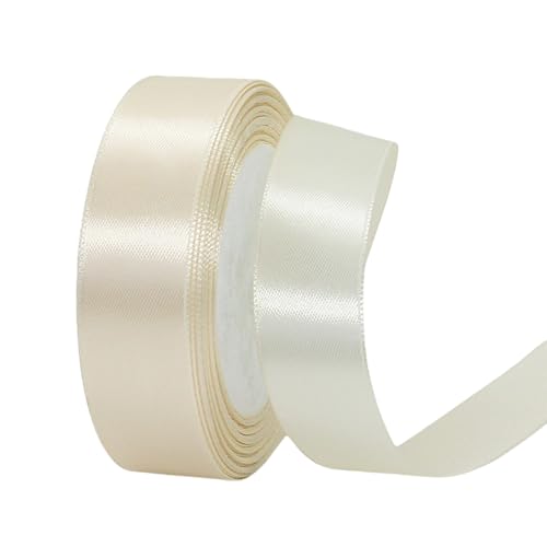 Satinband, 22 m, 2.5 cm breit, Satinband für Hochzeiten, zum Verpacken von Blumensträußen und Schleifen, Dekoration, Heimdekoration Geschenkpapier (Yellow, A) von Generisch