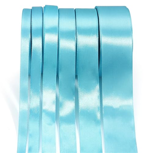 Satinband, 25 Yards Rolle for Verpacken von Geschenken, Basteln, Schleifenherstellung, Weihnachtsdekoration for Hochzeiten und Partys in mehreren Breiten(Blue,10mm 25yards) von Generisch