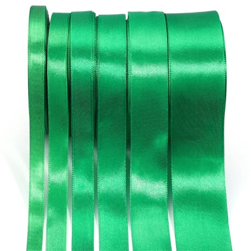 Satinband, 25 Yards Rolle for Verpacken von Geschenken, Basteln, Schleifenherstellung, Weihnachtsdekoration for Hochzeiten und Partys in mehreren Breiten(Deep Green,20mm 25yards) von Generisch
