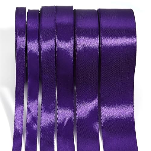 Satinband, 25 Yards Rolle for Verpacken von Geschenken, Basteln, Schleifenherstellung, Weihnachtsdekoration for Hochzeiten und Partys in mehreren Breiten(Deep Purple,10mm 25yards) von Generisch