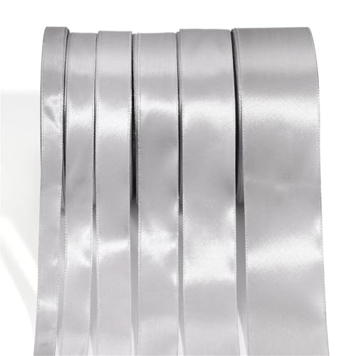 Satinband, 25 Yards Rolle for Verpacken von Geschenken, Basteln, Schleifenherstellung, Weihnachtsdekoration for Hochzeiten und Partys in mehreren Breiten(Gray,38mm 25yards) von Generisch